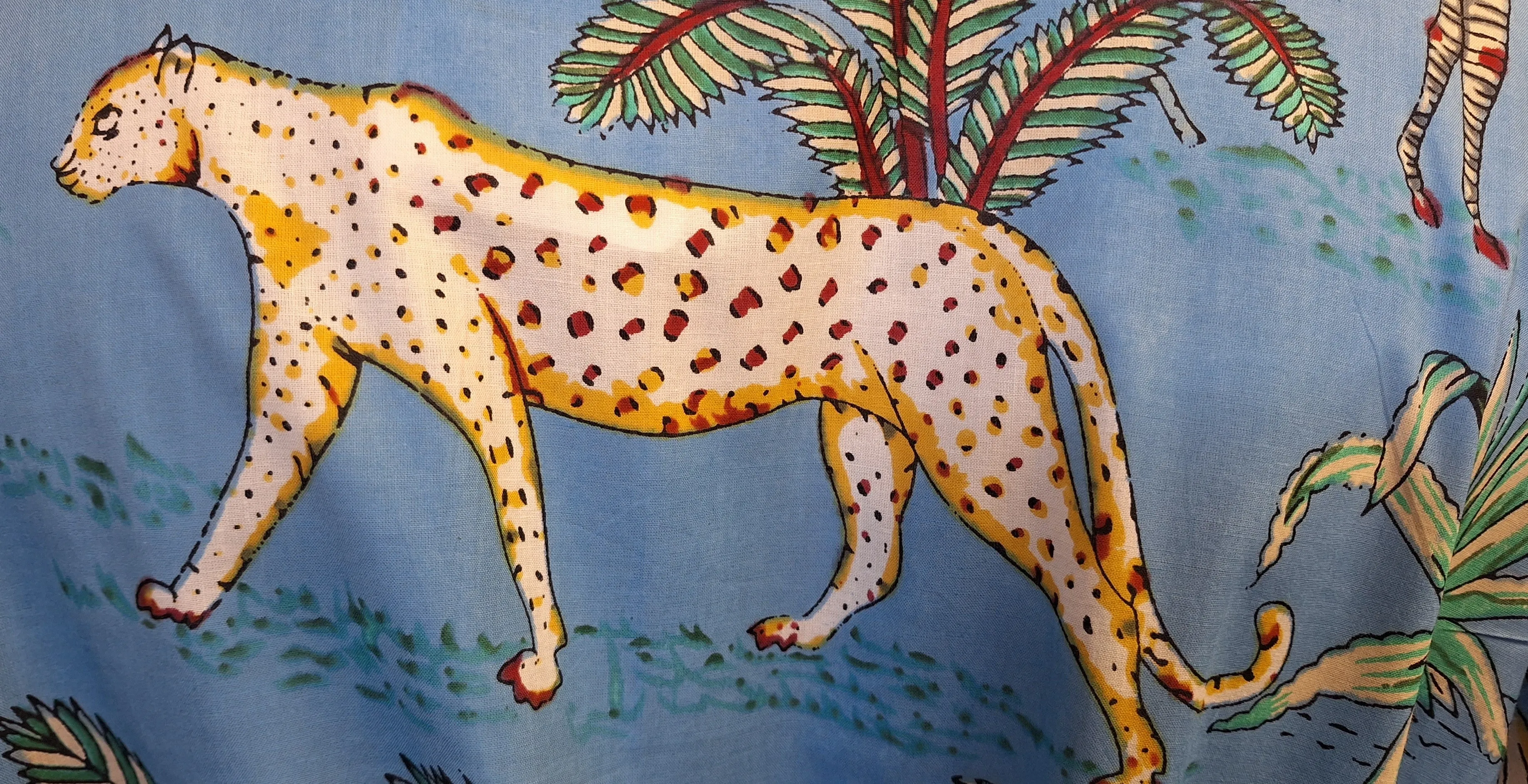 100% Cotton Robe - Jungle Print in Blue