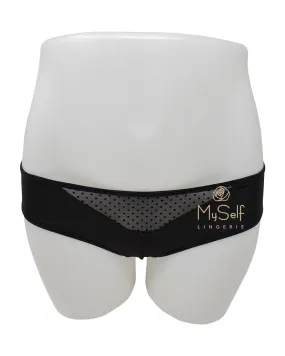 32200 Mesh Insert Organic Cotton Black Bikinis 3 Pk