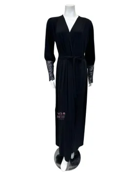 4011 Black Lace Modal Morning Robe