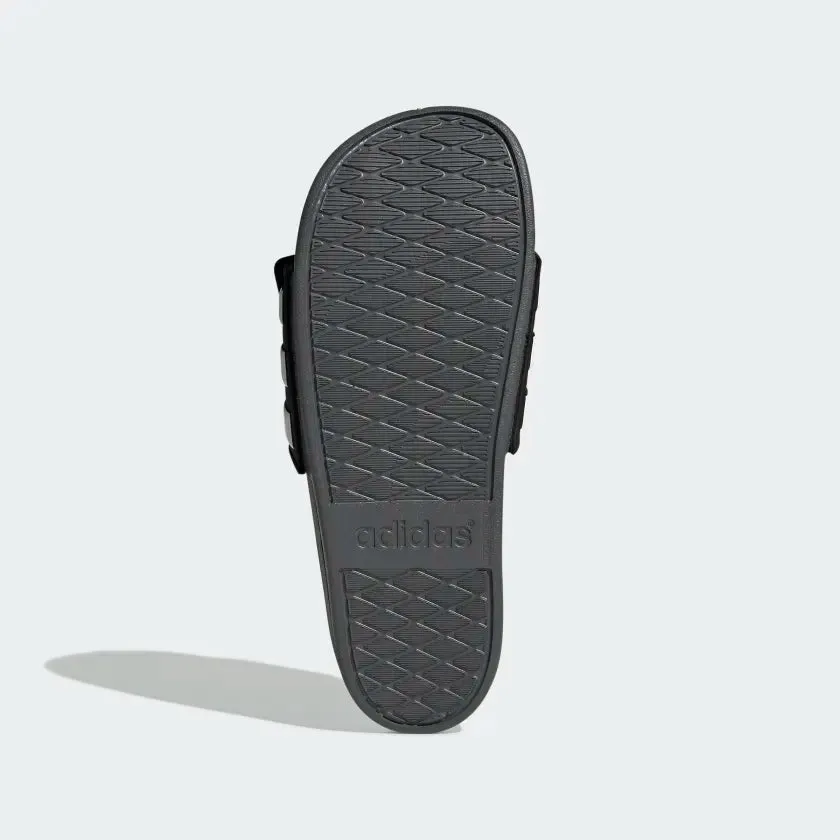 ADIDAS ADILETTE COMFORT ADJUSTABLE SLIDES - Core Black / Cloud White / Grey Six