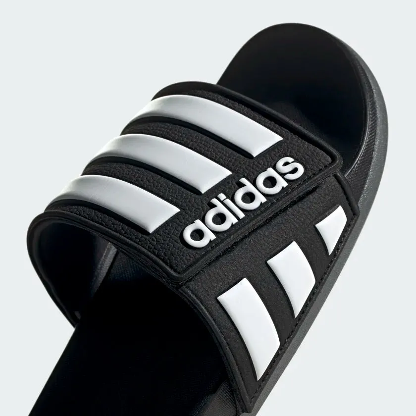 ADIDAS ADILETTE COMFORT ADJUSTABLE SLIDES - Core Black / Cloud White / Grey Six