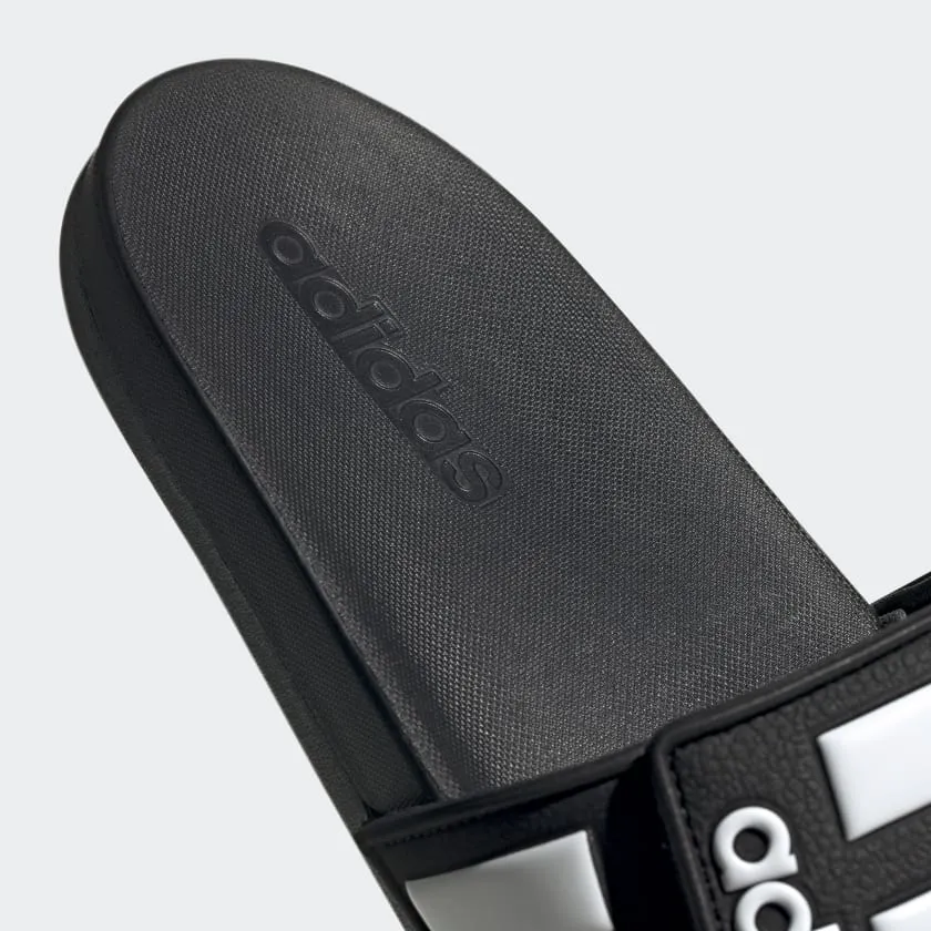 ADIDAS ADILETTE COMFORT ADJUSTABLE SLIDES - Core Black / Cloud White / Grey Six