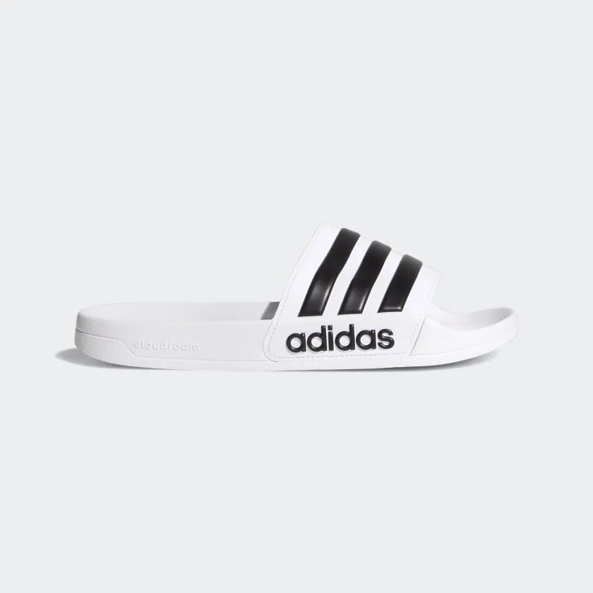 adidas ADILETTE SHOWER Rubber Slides | White-Black | Men's