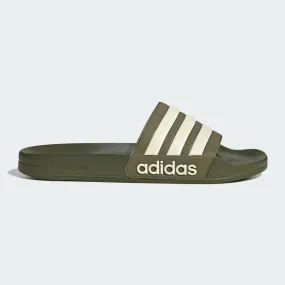 Adidas Adilette Shower Stripe Slides (Focus Olive/Cloud White)(GZ1010)