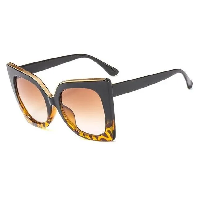 ASHORESHOP Overszie Black Cat Eye Women Sunglasses