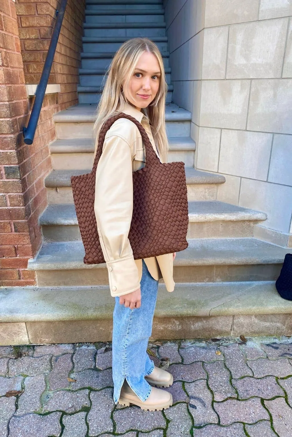 Bag and Bougie Woven Tote