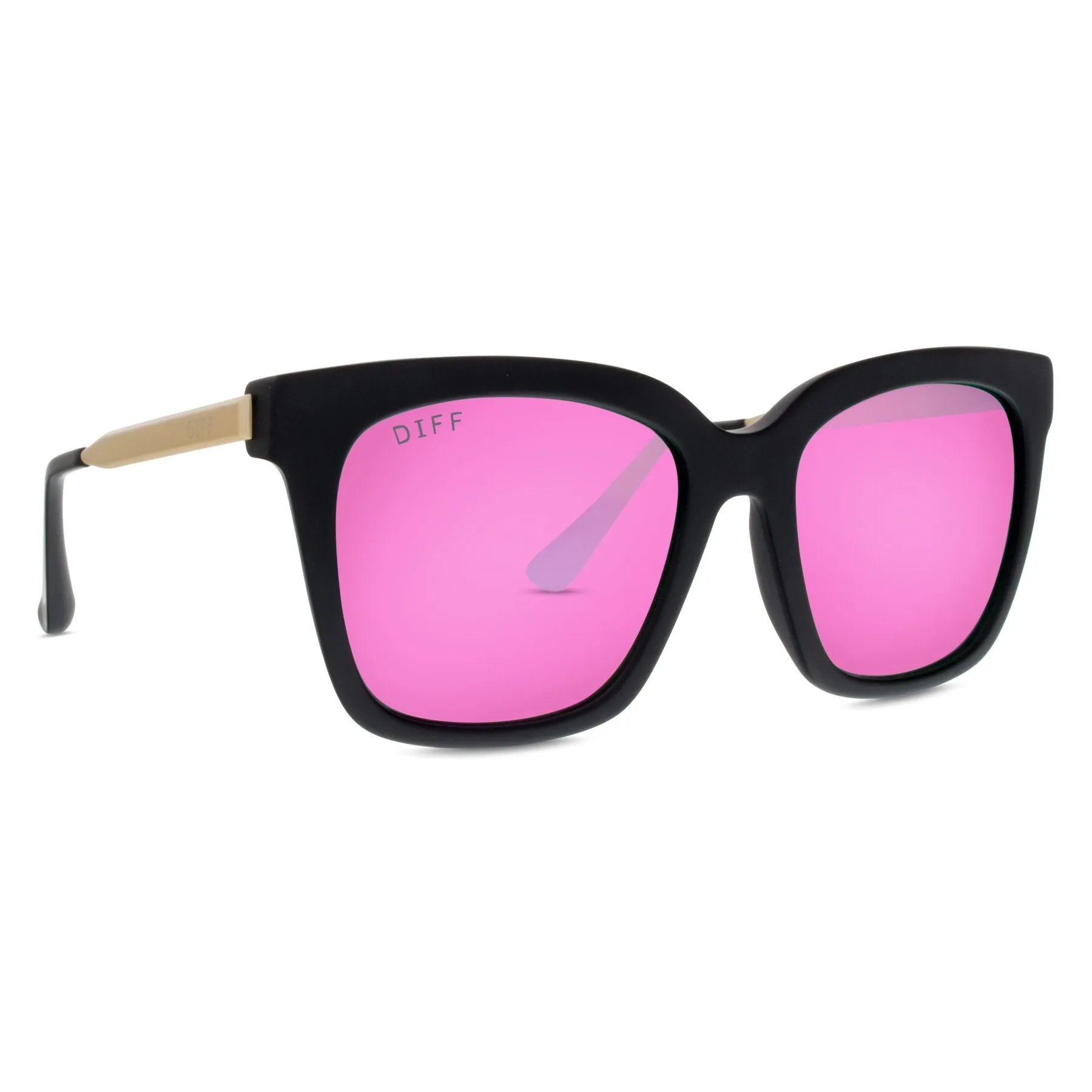 BELLA - MATTE BLACK   PINK MIRROR   POLARIZED SUNGLASSES