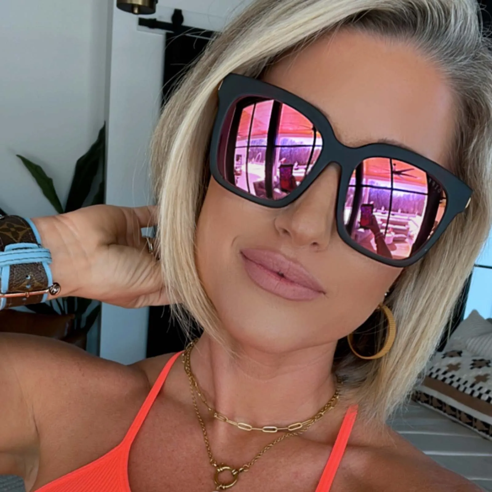 BELLA - MATTE BLACK   PINK MIRROR   POLARIZED SUNGLASSES