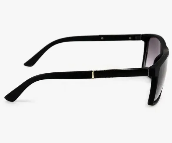 Black Matte Rectangle Sunglasses
