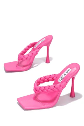 Cape Robbin TIBI Bright Pink Thong Flip Flop Mules High Heel Pumps Sandals