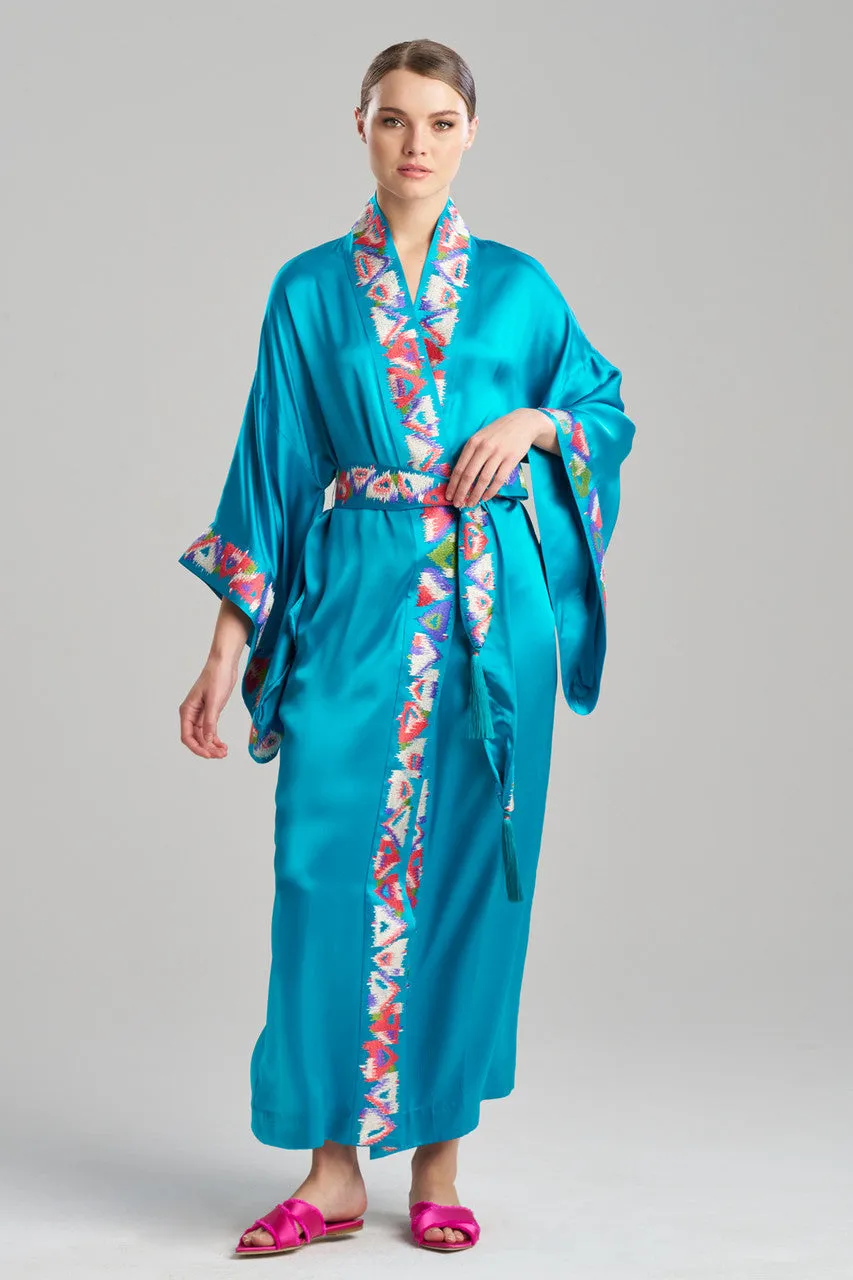 Couture Toulouse Embroidered Drop Sleeve Silk Robe