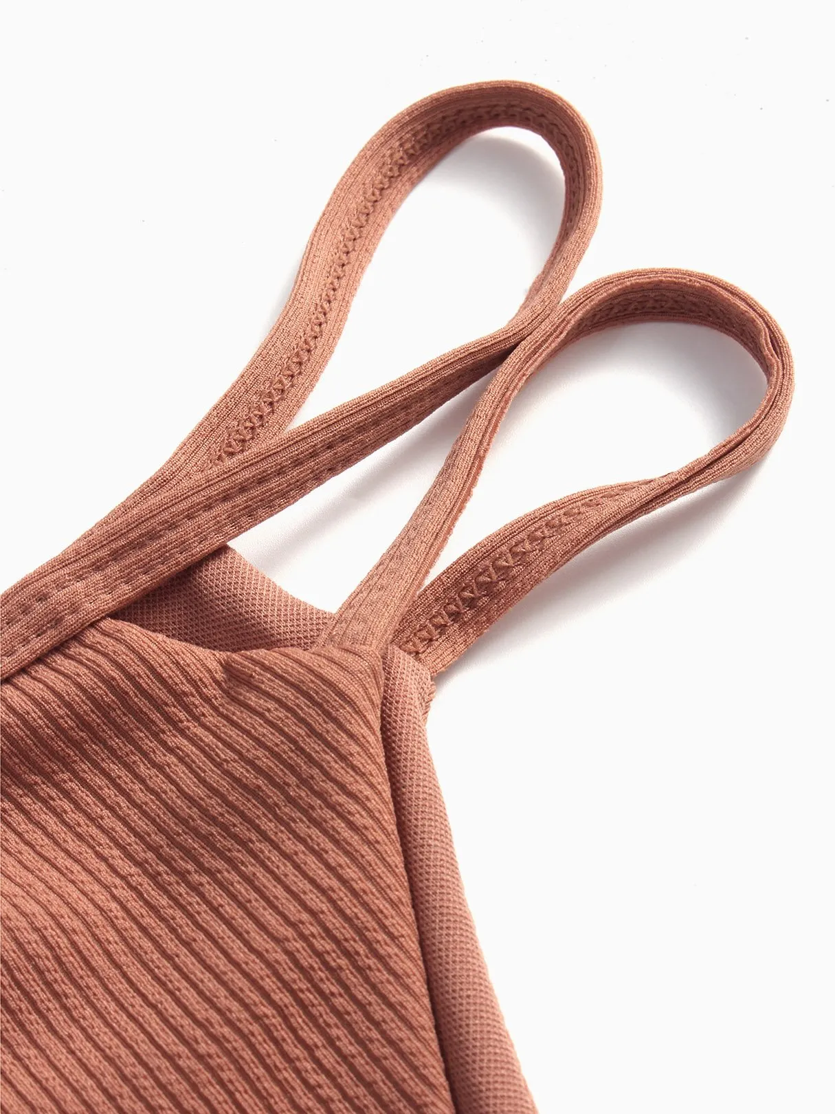 Custom One Shoulder Sleeveless Khaki Bikini Set