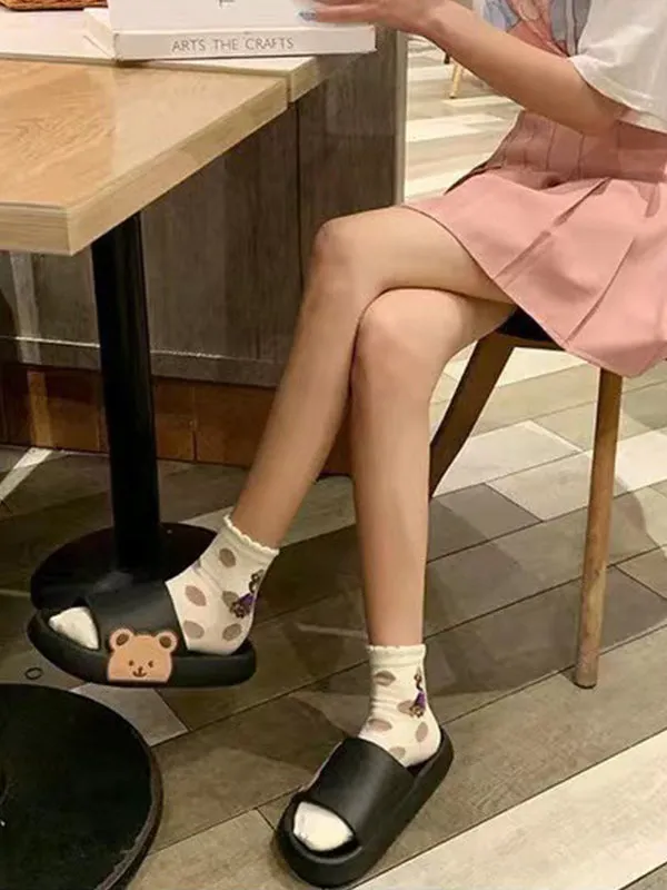 Cute Side Bear Lounge Slippers