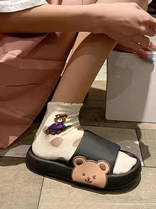 Cute Side Bear Lounge Slippers
