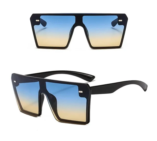 Designer Mirror UV400 Fashion Oversized Square Sunglass