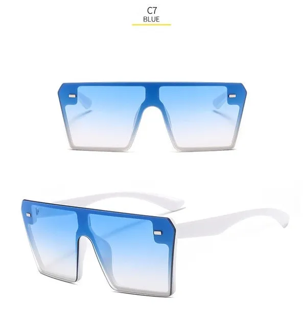 Designer Mirror UV400 Fashion Oversized Square Sunglass