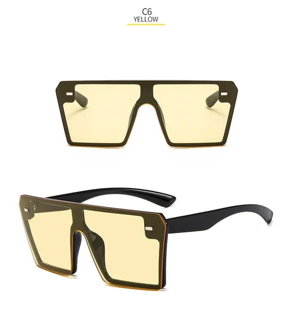 Designer Mirror UV400 Fashion Oversized Square Sunglass