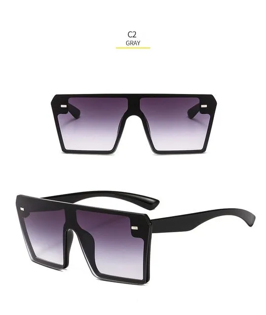 Designer Mirror UV400 Fashion Oversized Square Sunglass
