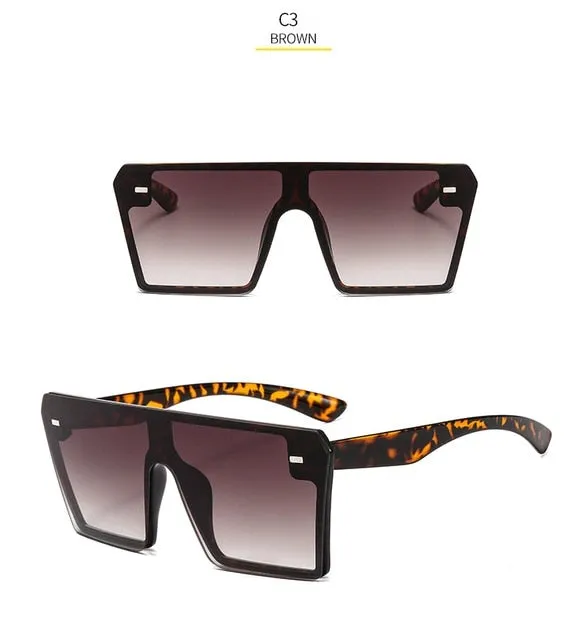 Designer Mirror UV400 Fashion Oversized Square Sunglass