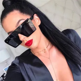 Designer Mirror UV400 Fashion Oversized Square Sunglass