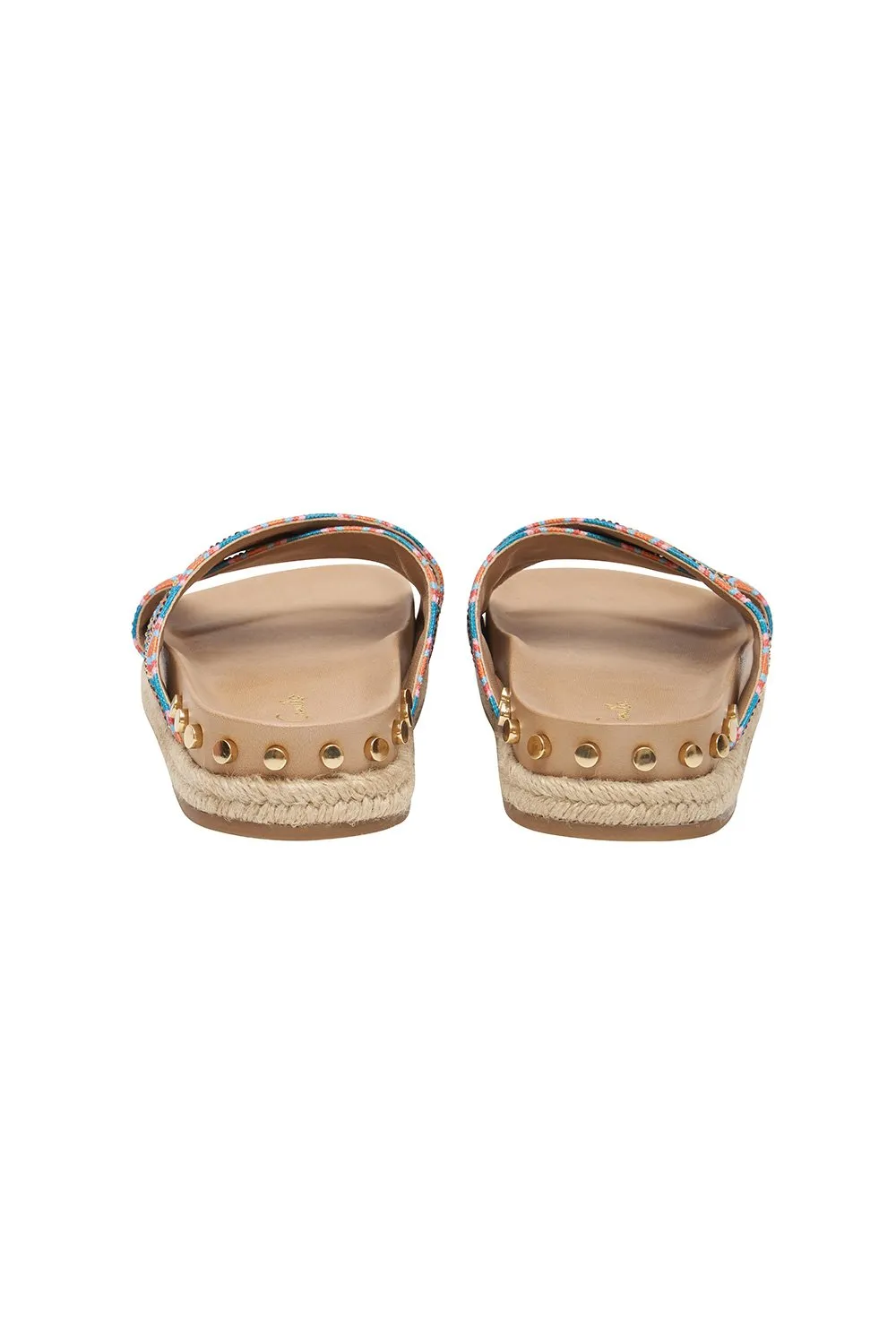 EMBELLISHED ESPADRILLE SLIDE NATURAL