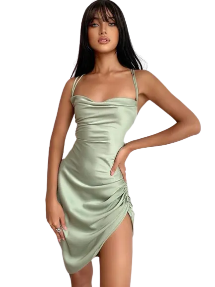 Evelin - Robe moulante en satin