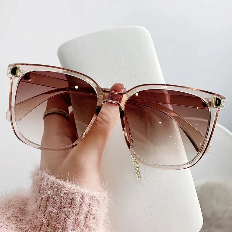 Fashion Oversized Sunglasses Woman Vintage Square Frame Shades