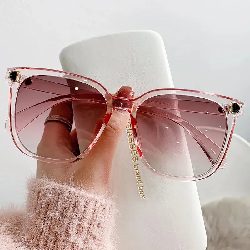Fashion Oversized Sunglasses Woman Vintage Square Frame Shades