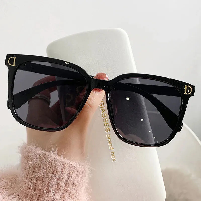Fashion Oversized Sunglasses Woman Vintage Square Frame Shades