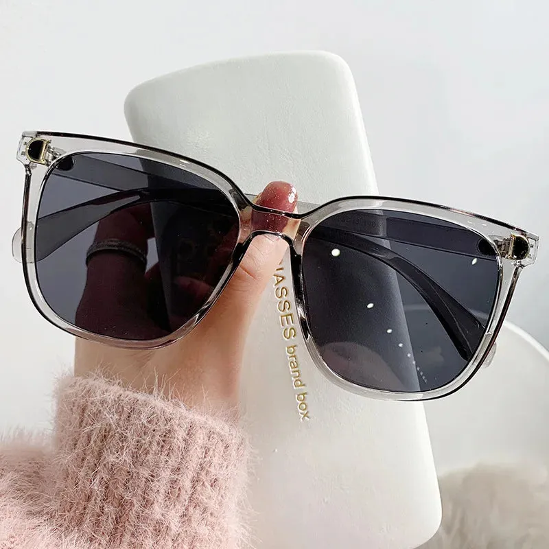 Fashion Oversized Sunglasses Woman Vintage Square Frame Shades