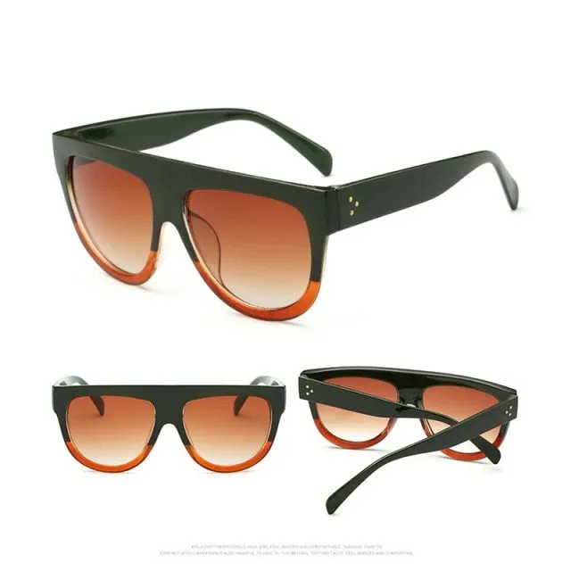 Flat Top Candy Lens Retro Sunglasses