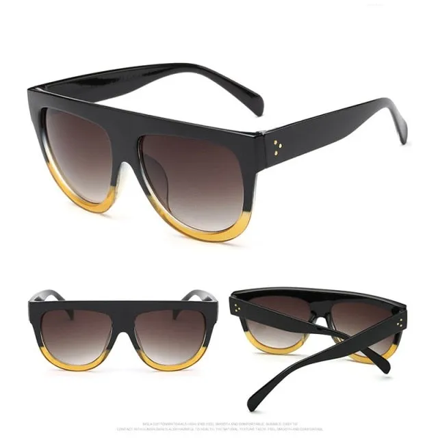 Flat Top Candy Lens Retro Sunglasses