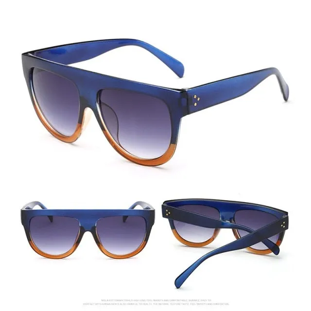 Flat Top Candy Lens Retro Sunglasses