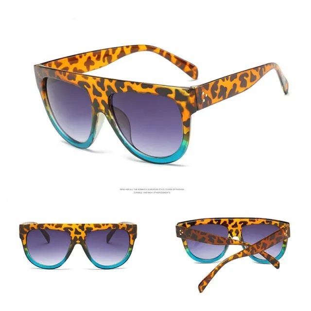 Flat Top Candy Lens Retro Sunglasses