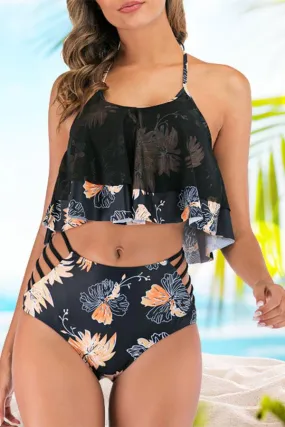 Flower Print Elegant Layered Bikini