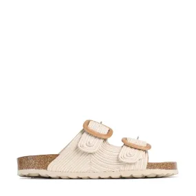 GIANA LEATHER SLIDE SANDALS