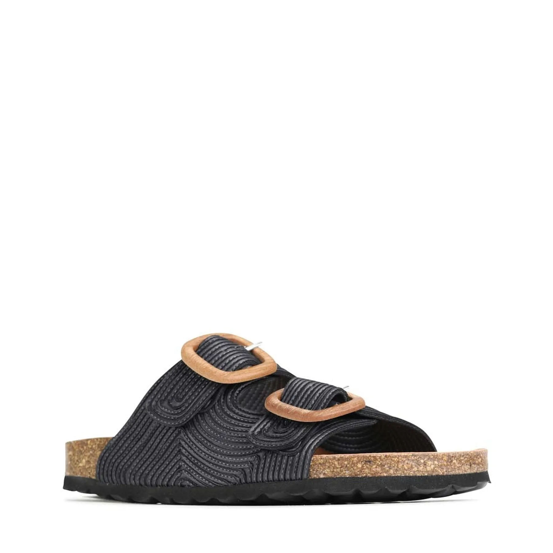 GIANA LEATHER SLIDE SANDALS