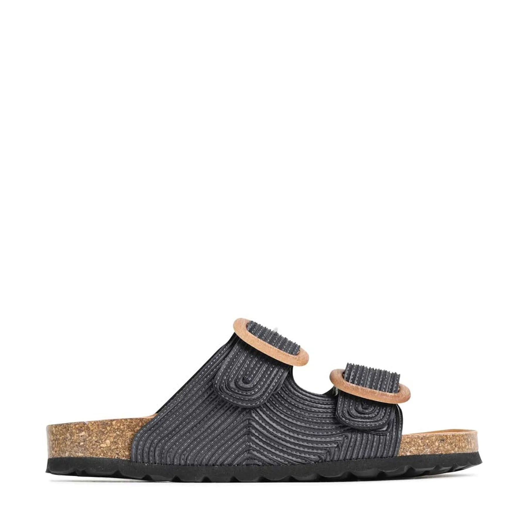 GIANA LEATHER SLIDE SANDALS