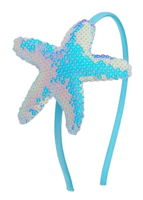Girls Aqua Sequin Headband