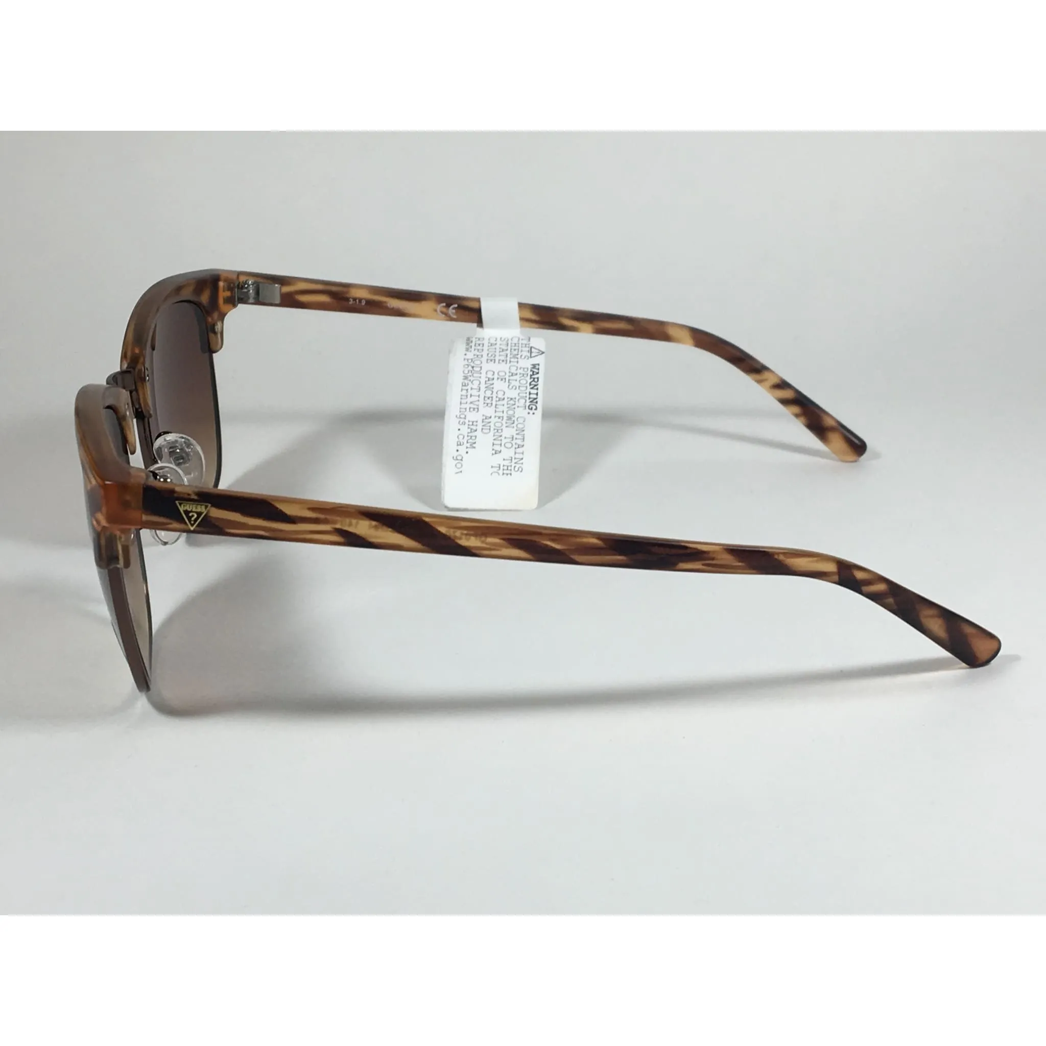 Guess Square Club Sunglasses Brown Wood Havana Frame Brown Gradient Lens GF0170 49F