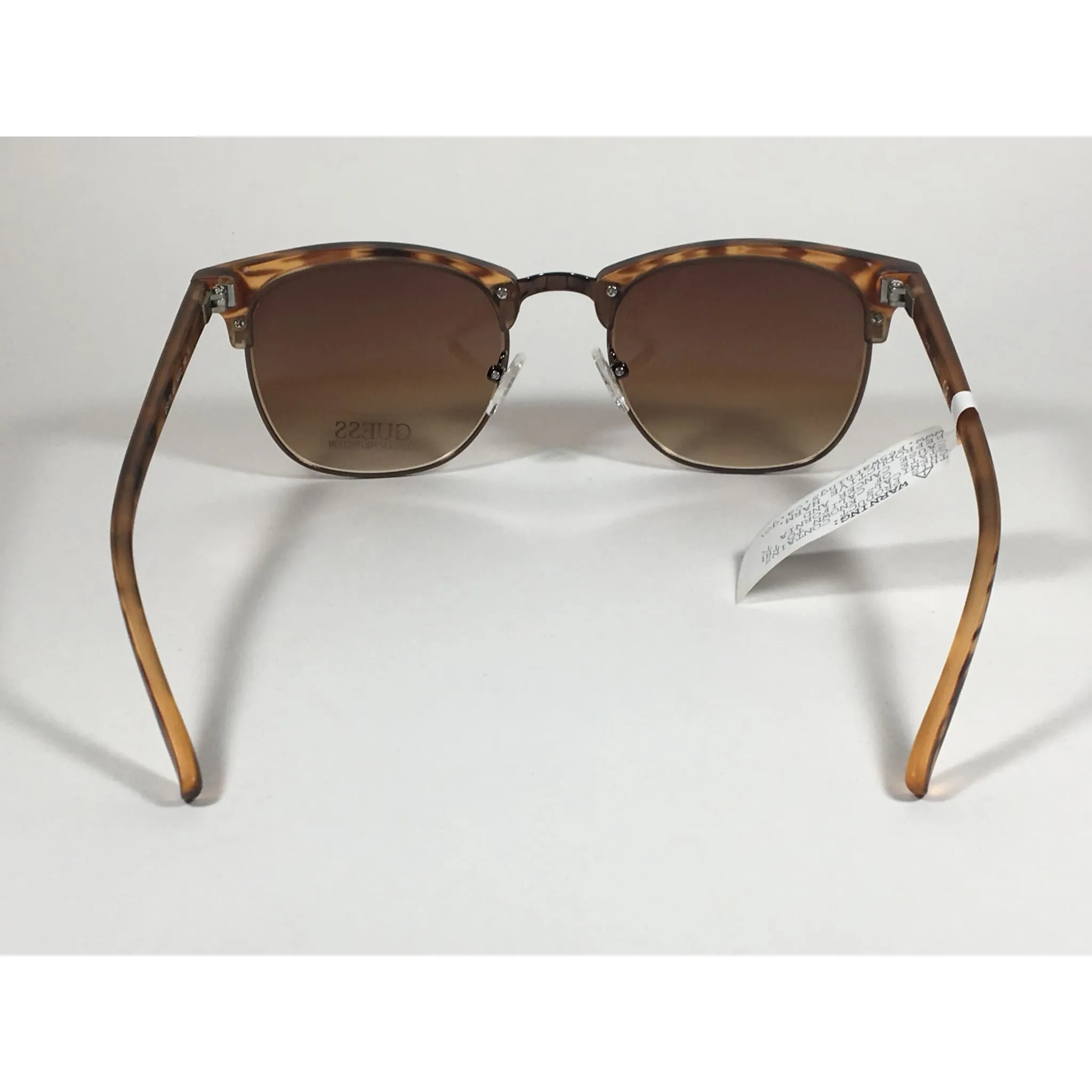 Guess Square Club Sunglasses Brown Wood Havana Frame Brown Gradient Lens GF0170 49F