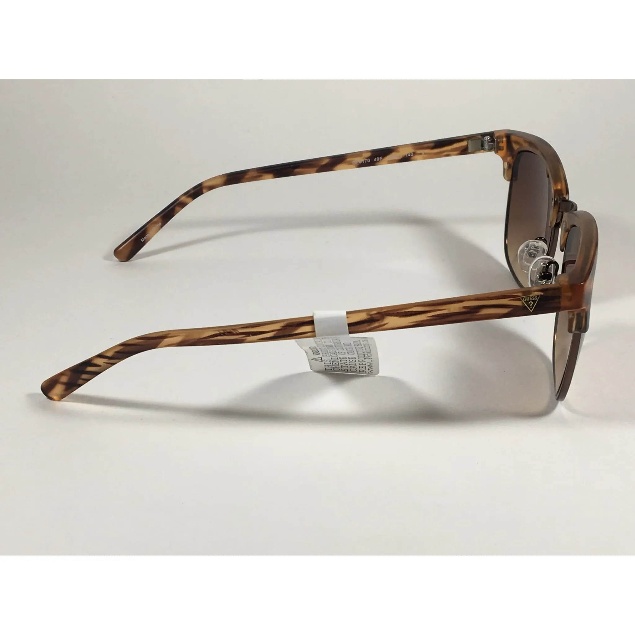 Guess Square Club Sunglasses Brown Wood Havana Frame Brown Gradient Lens GF0170 49F