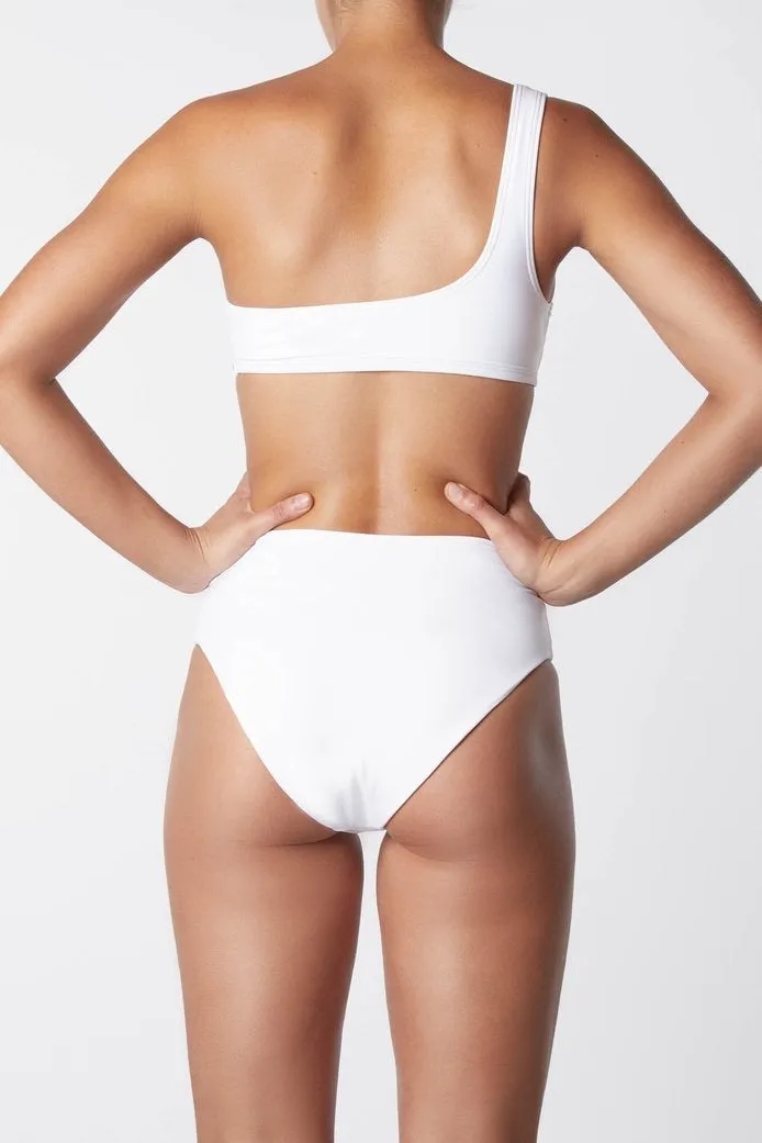 High Waist Bikini Bottom - White