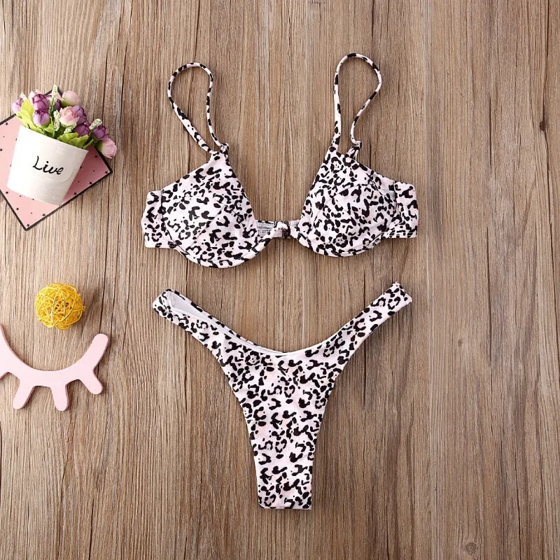 Hot Simple Mid Rise Thong Bottom Bikinis