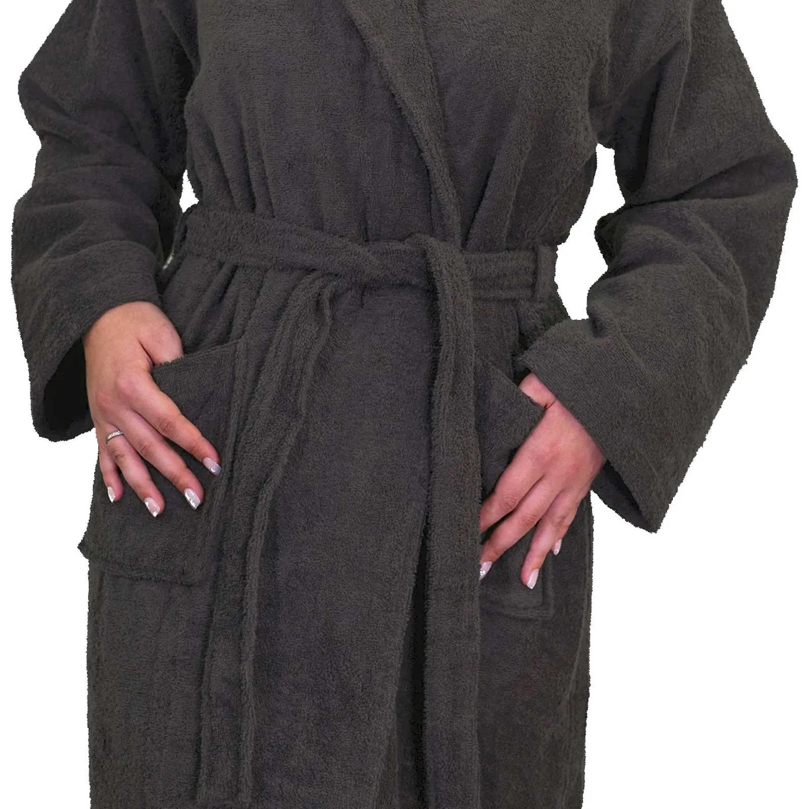 Hotel Luxury Towelling Bathrobe Charcoal