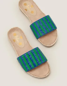 Imogen Footbed Slides-Bold Blue/ Rich Emerald