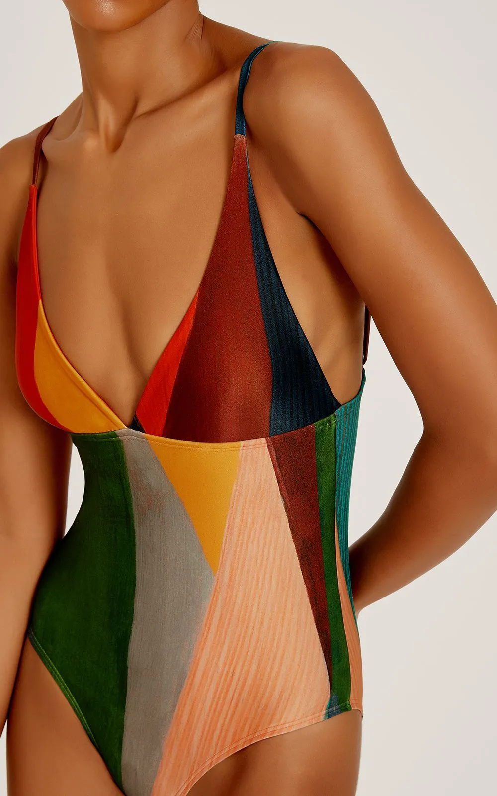 Lenny Niemeyer Long Triangle V-Neck Fullpiece