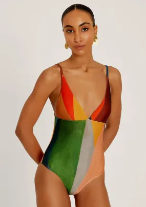 Lenny Niemeyer Long Triangle V-Neck Fullpiece