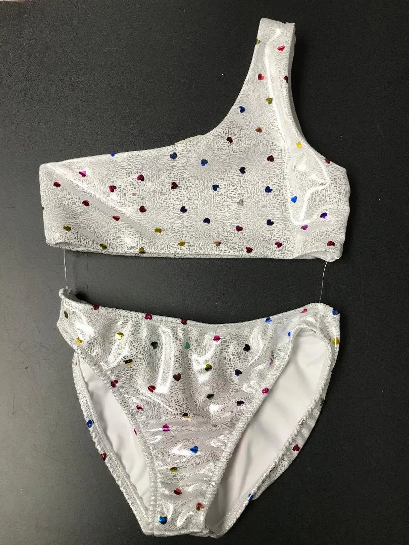 METALLIC MULTI HEART 1 SHOULDER BIKINI