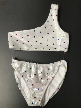 METALLIC MULTI HEART 1 SHOULDER BIKINI